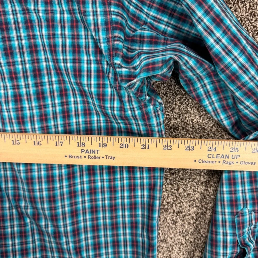 Ariat Pro Series Shirt Mens M Blue Plaid Armpit Vents‎ Western Cowboy Rodeo